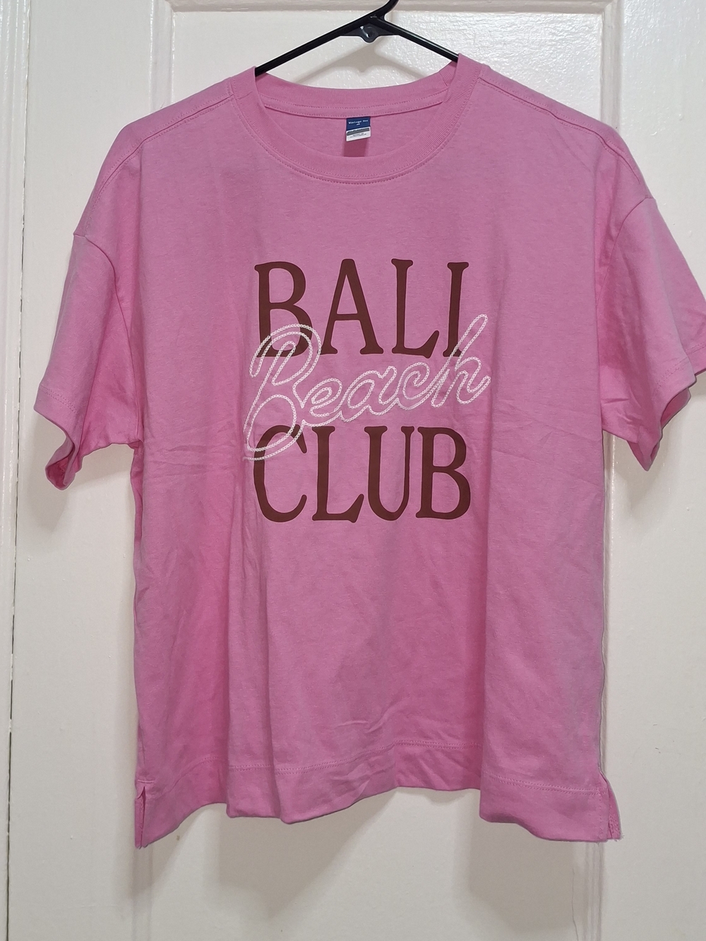Vintage Tee Old Navy Bali Beach Club Graphic T-Shirt Pink Medium Cotton